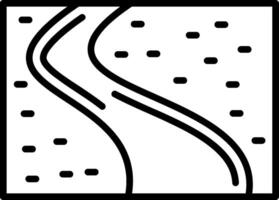 A black and white line drawing of a road vector