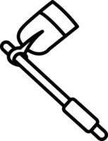 A black and white drawing of a shovel vector