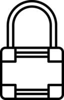 A black and white illustration of a padlock vector