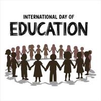 International Day of Education on a flat backdrop vector