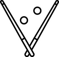 Two crossed pool cues and balls icon vector