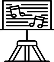 Music stand with music notes on it vector