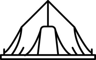 A tent outline on a white background vector