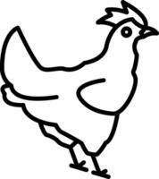 A chicken is standing in a line drawing vector