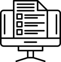 A computer with a check list on it vector