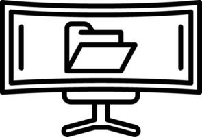 A computer monitor with a folder on it vector