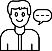 A man with speech bubble and a smile vector