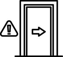 An open door with a warning sign vector