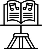 A black and white illustration of a book on a stand vector