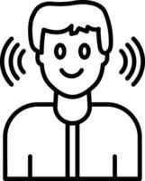 A man with a smile and earphones vector