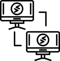 Two computers with a dollar sign on them vector