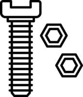Screw and hex nut icon vector
