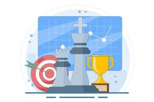 business and marketing strategy concepts, Strategic planning and tactics in business, Analyzing projects, Financial reports, Strategic thinking, Financial analysis. vector