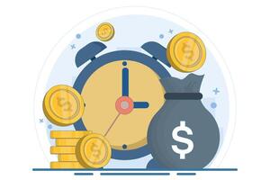 Time management and deadline concept, Business investment, Income, Financial savings, time is the most important thing for financial success, time instrument in business. vector