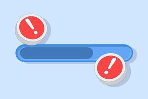 Concept of failed process. unsuccessful and error. failed installation and update process of a program or system. cross with loading bar. symbol or icon. vector