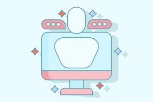 Live webinar icon concept. Online training cartoon illustration on isolated background. Business concept conference stream splash effect sign. Flat illustration. vector