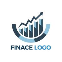 Circular finance logo with increasing graph vector