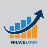 Bar graph and arrow finance logo vector