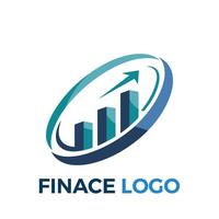 Oval-shaped finance logo with graph vector