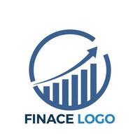 Finance logo featuring bar graph curve vector
