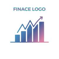 Finance logo with rising bar chart vector