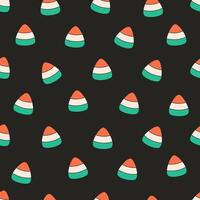 Seamless pattern with candy corn. Halloween sweets seamless pattern. vector