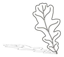 Image silhouette of a realistic shape of oak leave. Seasonal decorative background vector