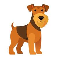 cute airedale terrier dog animal flat style isolated on white background. illustration vector