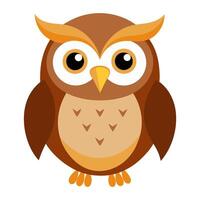 cute owl animal flat style isolated on white background. illustration. vector