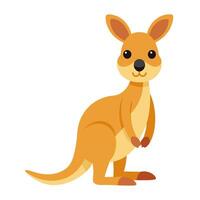 cute kangaroo animal flat style isolated on white background. illustration vector
