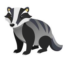 badger animal flat style isolated on white background. illustration vector