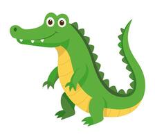 crocodile animal flat style isolated on white background. illustration vector