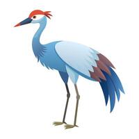 crane bird flat style isolated on white background. illustration vector