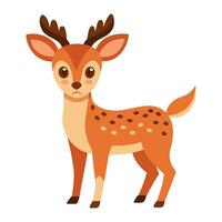 cute deer animal flat style isolated on white background. vector