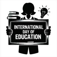 International Day of Education flat horizontal banner template vector