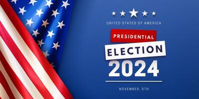 Presidential Election event banner with American flag vector
