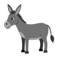 donkey animal flat style isolated on white background. illustration vector