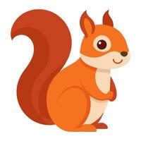 cute squirrel animal flat style isolated on white background. illustration vector