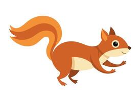 squirrel run animal flat style isolated on white background. illustration vector