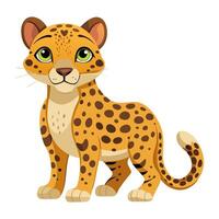 leopard animal flat style isolated on white background. illustration vector