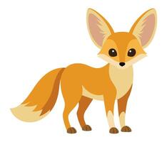 cute fennec fox animal flat style isolated on white background. illustration vector