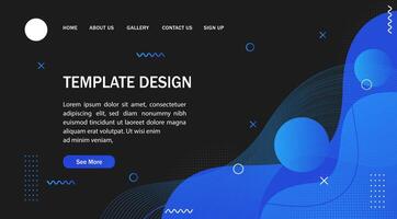 Blue gradient wave fluid background. Creative banner design template vector