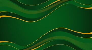 Abstract Luxury Green and Gold Waves Background. For Luxury Banner Background vector