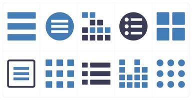 A set of 10 mix icons as menu bar, mobile menu, applications vector