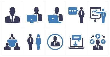 A set of 10 mix icons as man, working man, busy man vector