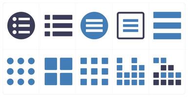 A set of 10 mix icons as bullet list, list, mobile menu vector