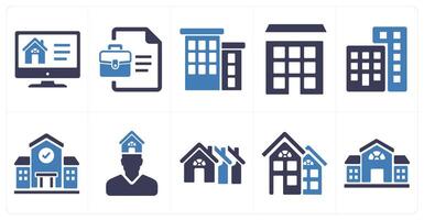 A set of 10 Real Estate icons as real estate website, documents, real estate vector