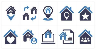 A set of 10 Real Estate icons as house location, relocation, location vector