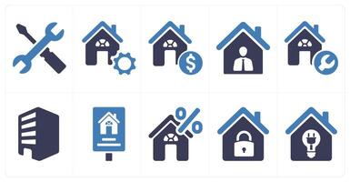 A set of 10 Real Estate icons as repair, home renovation, home financing vector