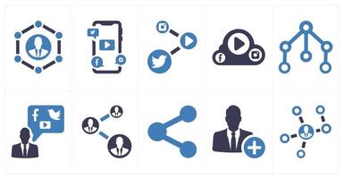 A set of 10 social icons as social network, social media, social media link vector